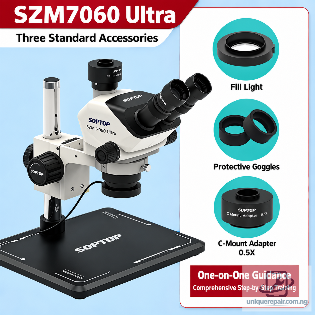 SOPTOP SZM-7060 Pro Trinocular Stereo Microscope